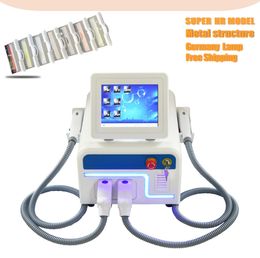 Portable elight ipl hair removal Two handles beauty machine for beauty salon clinic and studio