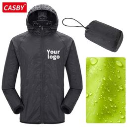 Men's Jackets Men Outdoor custom Jackets Waterproof Hooded Windbreaker DIY po Coat Men Summer Casual Jacket Tactics Men 4XL 220905