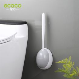 Toilet Brushes Holders ECOCO Silicone Brush Head Toilet Brush Quick Drain Cleaning Tools for Bathroom Toilet Wall-Mounted Household WC Brush Supplies 220902