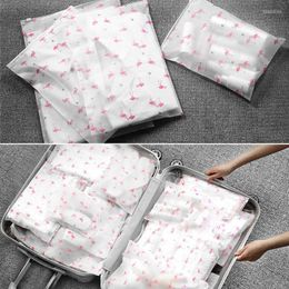 Storage Bags Flamingo Transparent Travel Bag Zipper Pouch Waterproof Clothing Closet Underwear Sorting