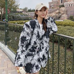 Women's Suits Harajuku Blazers Autumn 2022 Korean Black And White Suit Coat Women's Design Casual Top Vintage Clothes