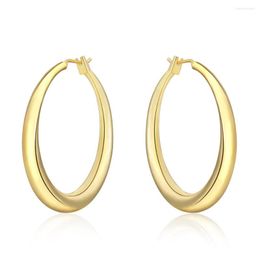 Hoop Earrings 925 Sterling Silver 18K Gold Fashion Simple Round For Women Charm Jewellery Wedding Gifts