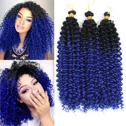 14 Inches Marlybob Crochet Braids Hair Extensions Synthetic Deep Water Wave Hair piece Afro Jerry Curl Kinky Curly Braiding Hair Weave LS22