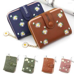 Card Holders 2022 Version Of Mini Wallet Coin Purse Female Cute Student Embroidered Wallets PU Fashion Short Zipper ID Holder