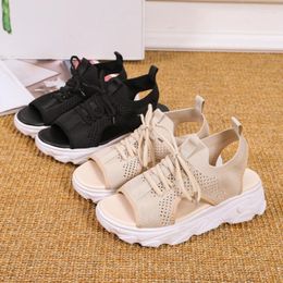 Sandals Sandalias Platform Fashion Mesh Summer Women Shoes Solid Colour Outdoor Sports Woman Light Increase Ladies