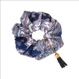 Headbands Retro Large Intestine Circle Amazon Fabric Hair Ring Tassel Pendant Elastic Band Rope Drop Delivery 2021 Jewelry Dhseller201 Dh0Gr