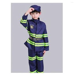 Running Sets Firemen's Clothing Children's Occupational Experience Fire Performance Small Blue