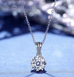 Pendants VVS1 Clarity D Color Moissanite Necklace 14K White Gold Plated 925 Sterling Silver Snowflake Pendant Jewelry For Women