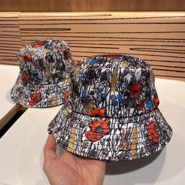 d sports UK - Bucket Hat Wide Brim Hats Women Luxury Letter D Casquette Printing Sports Double-sided Cotton Linen Fabric Hat