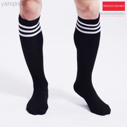 Athletic Socks Unisex Men Black White Striped Sports Comfortable Cotton L220905