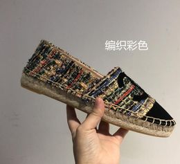 Canvas Shoes Loafers Espadrilles 100% leather woman shoes luxe cap toe Quilting Pure hand sewing womans flats luxury Top Quilty spring size 34-42 C66