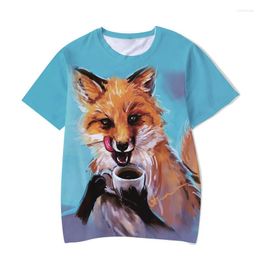 Men's T Shirts 2022 Summer Street Harajuku Male T-shirt 3D Seven Kinds Nature Animal Print Man Short Sleeve Tops Casual Fashion Loose