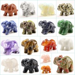 Stone Hand Carved Healing Gemstone Crystals 1 5 Guardian Elephant Figurines Status Mix Wholesale Drop Delivery 2022 Yydhhome Amudi