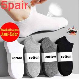 Athletic Socks 5 pcs/set Men Shallow Invisible Spring Autumn Short Pure Cotton Breathable For Low L220905