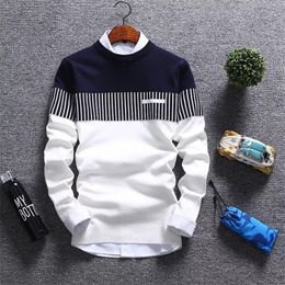 Men's Sweaters Autunm Pullovers Men Fashion Strip Causal Knitted Mens Slim Fit O Neck Knitwear Brand Clothing 220905