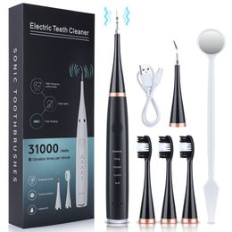 Wholesale Electric tooth cleaner six in one electric toothbrush set portable stone removal dental hygienist