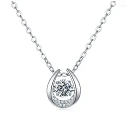 Pendants AnuJewel 0.5ct D Color Moissanite Diamond 18K White Gold Plated Dancing Guardian Pendant Necklace Anniversary Gifts