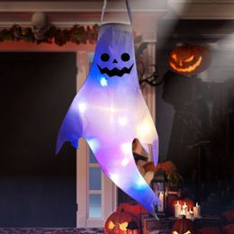 Party Decoration LED Halloween Outdoor Hanging Ghost Glowing Wizard Ghost Hat Lamp Horror Atmosphere Decoration Props Halloween Party Decoration 220905