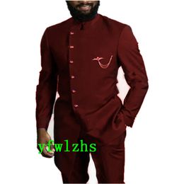Handsome Six Buttons jacket Men Suits Groom Tuxedos Groomsmen Wedding Prom Man Blazer Colour Optional 09