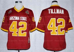 American College Football Wear College Vintage Pat Tillman 42 College Football Jersey 1997 Rose Bowl Sun Devis ASU Mens Stitched Maroon Top Quality Jerseys