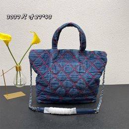 22 Early Autumn New Tote Bag Coco Beach Capsule Collection Large-capacity Shoulder Bag Denim Handbag Shopping Bags Cross body Blue