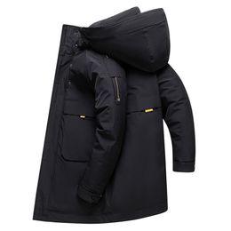 Mens Down Parkas White Duck Jacket Men Winter Warm Solid Color Hooded Coats Thick Parka Jackets Outdoor Coat 220902