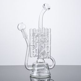 Ready To Ship Clear Hookahs Recycler Unique 10 Inch Water Bongs Pipe Swiss Inline Perc Oil Dab Rig Thick Glass Bong Smoking Accessories With Glass Nails Dime WP142