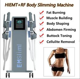 Powerful 4 handles RF With seat Emslim slimming muscle building machine electromagnetic Muscle Stimulator burn fat removal device body sculpt shape weight loss