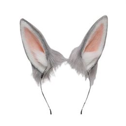 Lolita Headbands Furry Rabbit Cat Ears Headwear Kawaii Bunny Hair Hoop for Halloween Cosplay Headpiece Party Supplies GC1564
