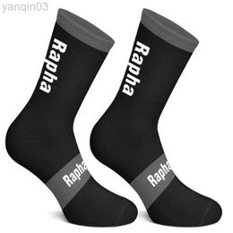 Athletic Socks 2021 New Rapha 4 Colour Stripe Cycling Men And Women Anti-Adhesive Road Bike Compression Black L220905