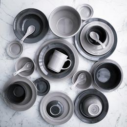 Dinnerware Sets Simple Dishes Set European Tableware Ceramic Bowl Plate Chinese