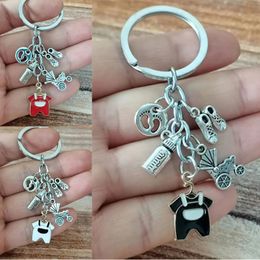 1 Piece Adorable Stroller Baby Bottle Keychain Shoes Mother'S Cradle Themed Key chain Mother'S Day Souvenir Jewellery