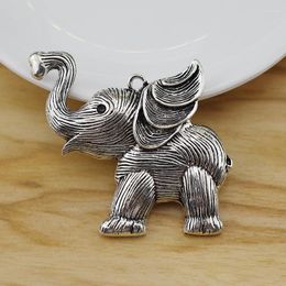Pendant Necklaces 2 Pieces Tibetan Silver Elephant Charms Animal Pendants For Jewellery Findings Necklace Making Accessories 55x45mm