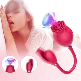 Beauty Items Rose Vibator Toy for Women Sucking Vibrator Powerful Vagina Clitoris Stimulation Nipple Sucker Female Masturb Adult sexy Product
