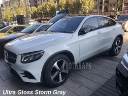 Premium Ultra Gloss Storm Grey Vinyl Wrap Sticker Whole Car Wrapping Covering Film With Air Release Initial Low Tack Glue Self Adhesive Foil 1.52x20m 5X65ft