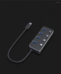 Hub High Speed Multi USB 3.0 Splitter Aluminium Multiple Expander Adapter With Switch For Laptop PC Accessories