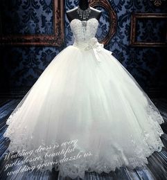 Ball Wedding Dresses Beaded Embroidery Bridal Princess Gown 403