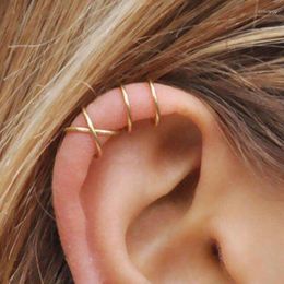 Backs Earrings TOBILO 5pcs/set 2022 Fashion Gold Color Ear Cuffs Leaf Clip For Women Climbers No Piercing Fake Cartilage Earring
