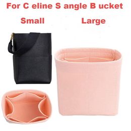For C Eline Sangle Bucket 3MM Premium Felt Insert Bag Organiser Makeup Handbag Shaper Travel Inner Purse Cosmetic Bags & Cases198n