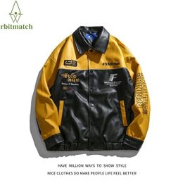 Mens Jackets Winter Man Motorcycle PU Leather Men Baseball Coat Bomber Women Varsity Stadium Award Street Embroid 220902