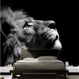 custom 3d animal TV background wallpaper wallpaper three-dimensional large mural wall cloth tiger rhinoceros lion panda elephant