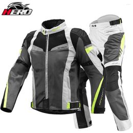 Motorcycle Apparel Summer Jacket Pants Men Breathable Lightweight Mesh Cycling Jersey Moto Protector Motocross Protective Suit
