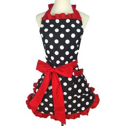 Apron Cotton dot Princess Apron Home Daily Kitchen Work Overalls 1223678