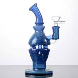 Unique Faberge Fab Egg Bongs Heady Hookahs Blue Showerhead Perc Percolator Oil Dab Rigs Thick Pyrex Glass Water Pipes With 14mm Bowl Smoking Pipes