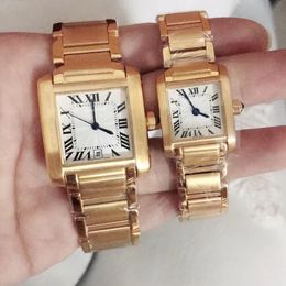 Classic Quartz Watch for Woman Fashion Dress Lady Watches Gold Color Band Stainless Steel Wristwatch 29mm CA01-5