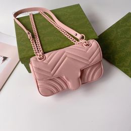 Women Designer Marmont Quilted Shoulder Bags Macaron Soft Leather With Chain Lady Classic Crossbody Bag Mini Wallet