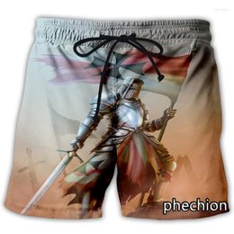 Men's Shorts Phechion Men/Women Knights Templar 3D Printed Casual Fashion Streetwear Men Loose Sporting A221
