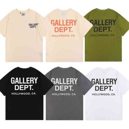 -Designer Shirts 2022 Galleryes Dept Mens Fashion Out Out Out Out Out of Brand Los Angeles impresa Hip Hop Gran camiseta de manga corta Tye7