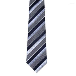 Bow Ties Designer Brand Silk Polyester 8CM Wide Stripe Tie For Men High Quality Business Dress Necktie Wedding Party Accessories Gift Box
