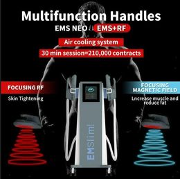 Direct effect EMslim RF machine shaping EMS muscle stimulator electromagnetic high intensity body and arms beauty equipment 2 or 4 handles can work at the same time